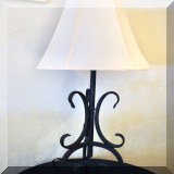 D10. Wrought iron table lamp.  27”h 